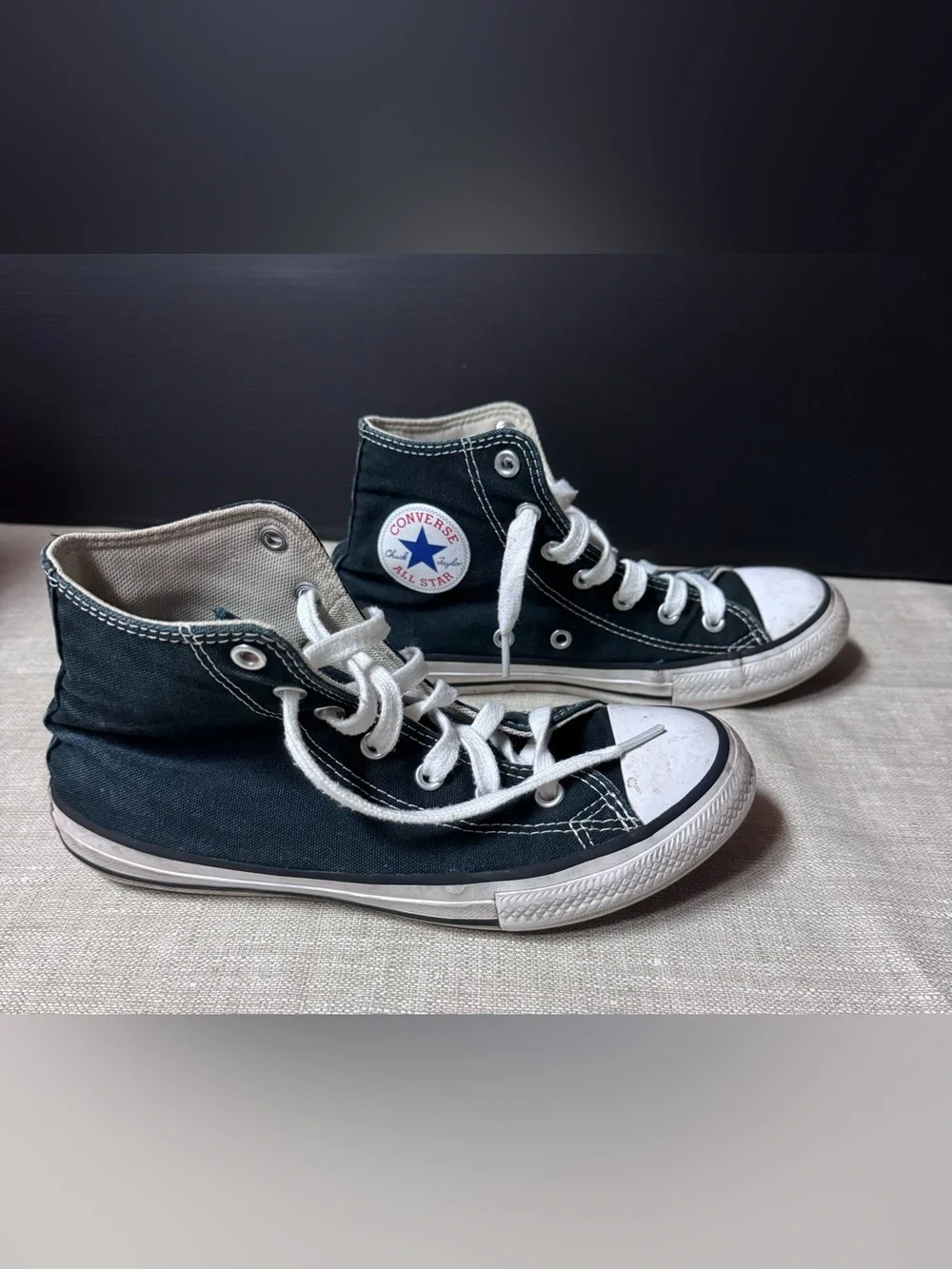 Converse Kids Black High-Top Canvas Sneakers with White Laces